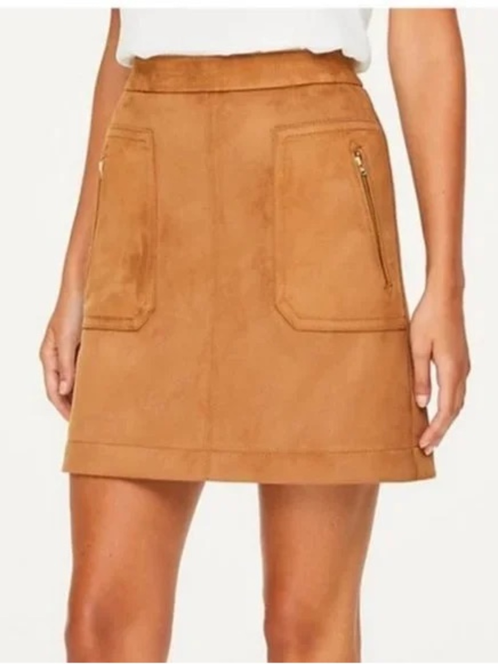 LOFT Outlet Tan Faux Suede Mini Skirt